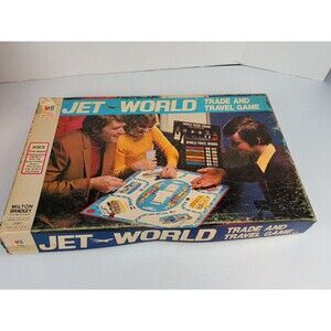 Vintage 1975 Milton Bradley Jet World Board Game Trade and Travel Game COMPLETE